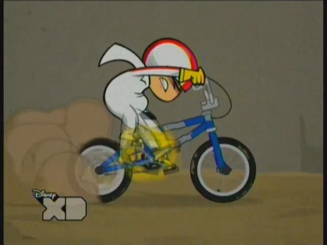 Does Kick Buttowski ever take off his helmet?