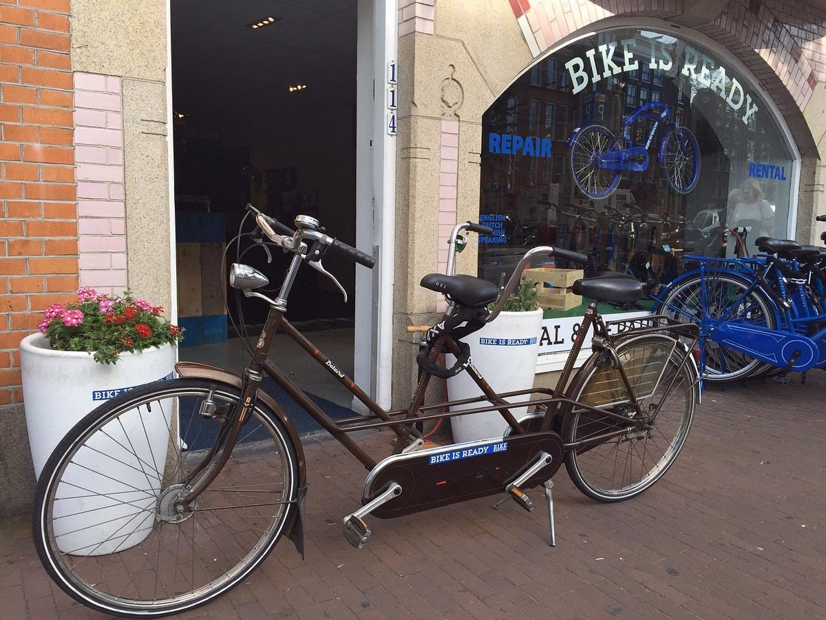 What is the ready position on a bike?