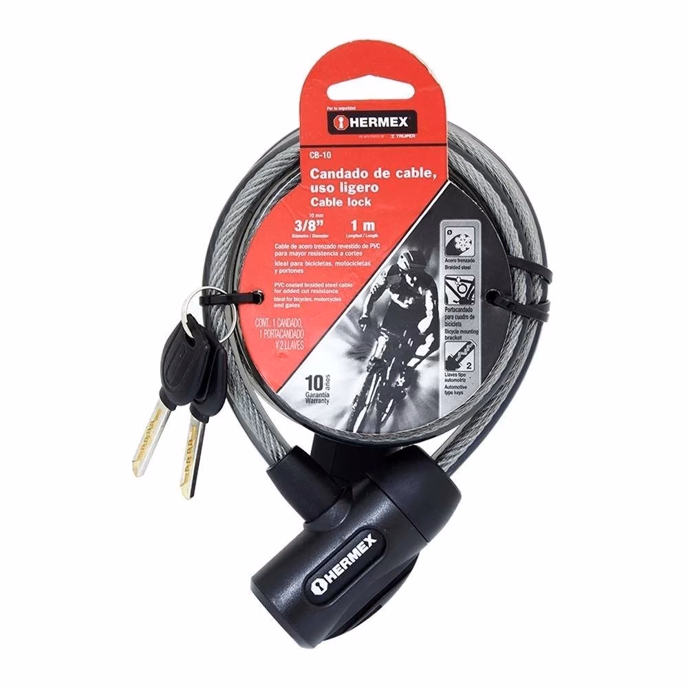 ¿Qué grosor debe tener el cable de un candado de bicicleta?