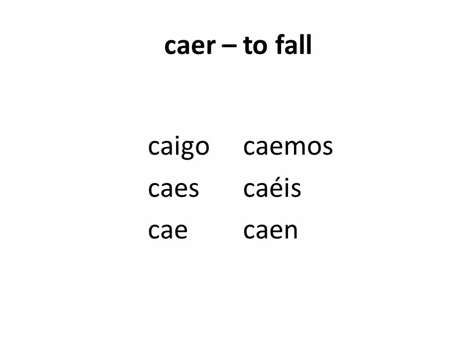 What is the conjugation for caer?