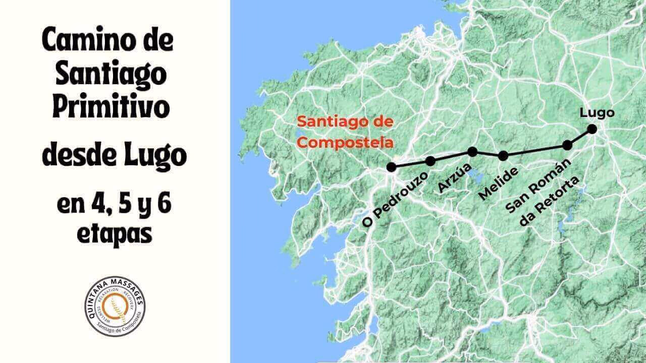 ¿Cuántas etapas hay de Lugo a Santiago?