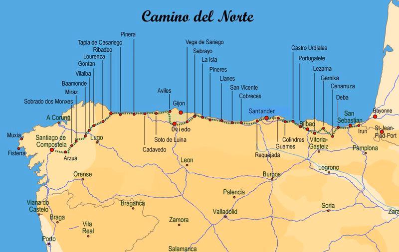 How long is the Camino del Norte?