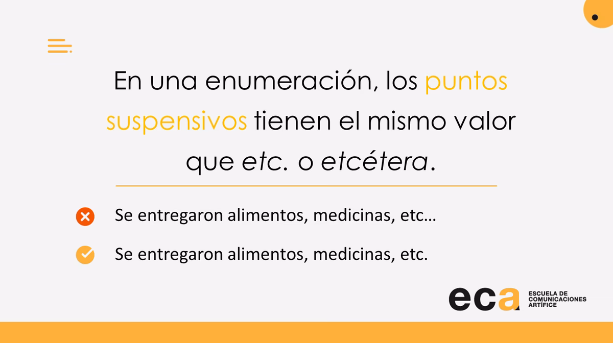 ¿Cómo se usa el etc ejemplos?