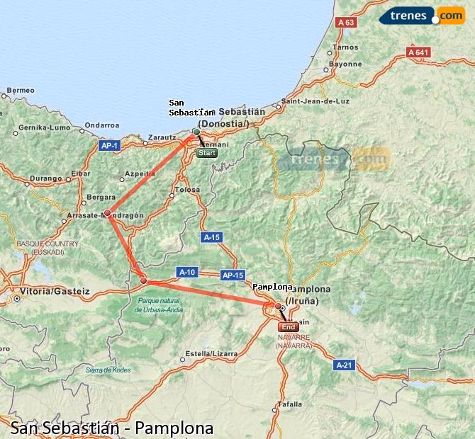 ¿Cuánto cuesta el autobús de San Sebastián a Pamplona?