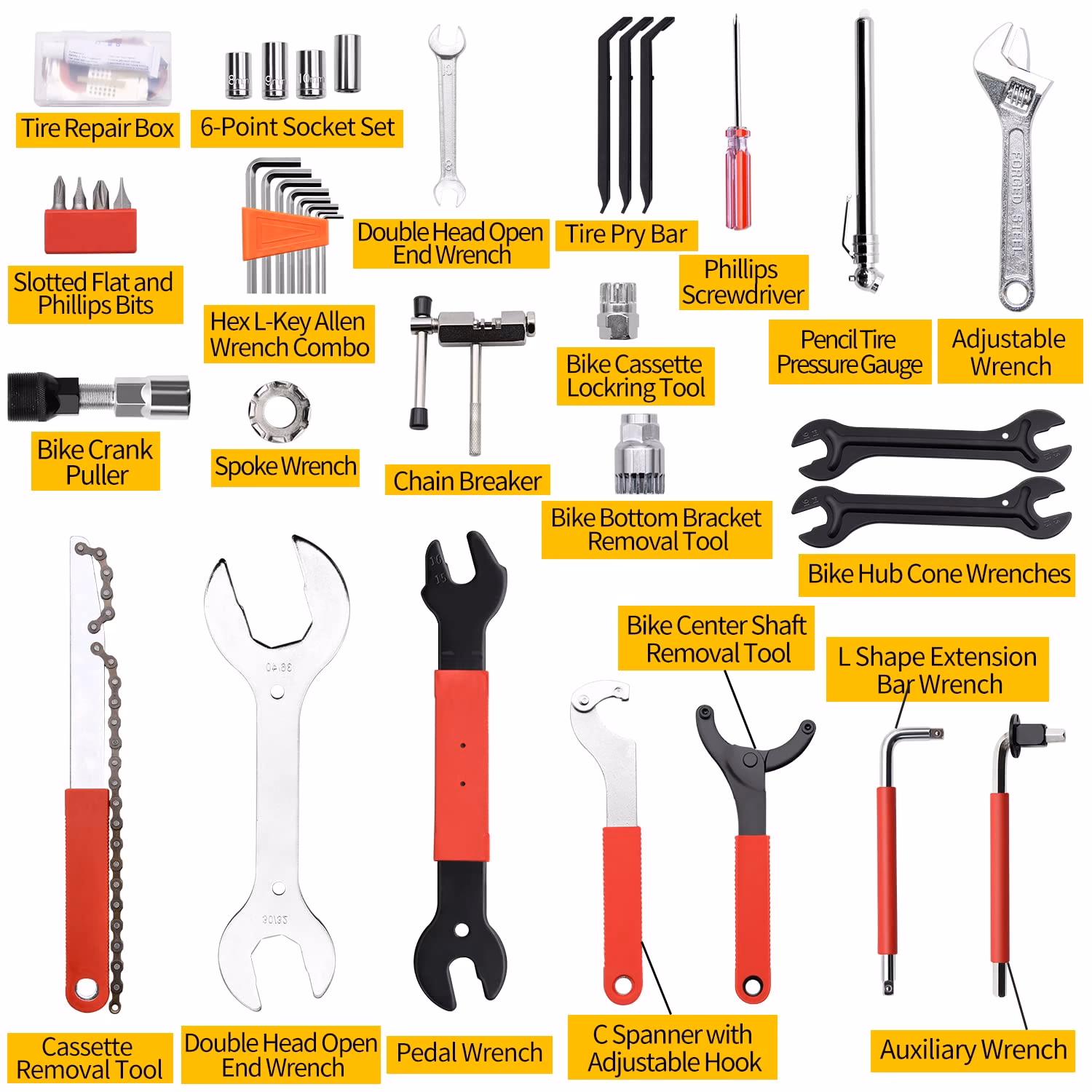 ¿Cómo se llaman los accesorios de bicicleta?