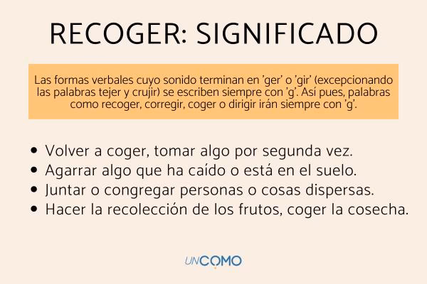 What's the origin of the word "recoger"?