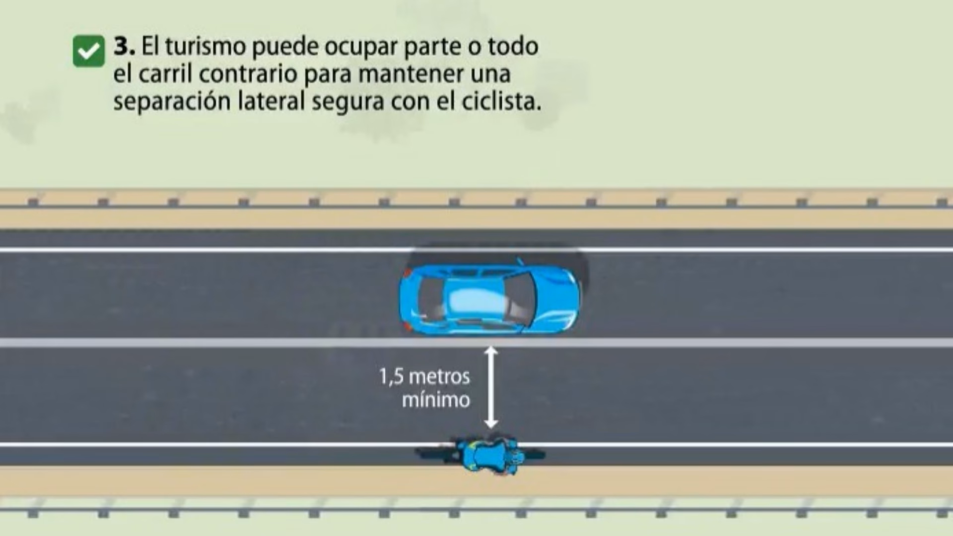 ¿Cuándo se puede adelantar a un ciclista?