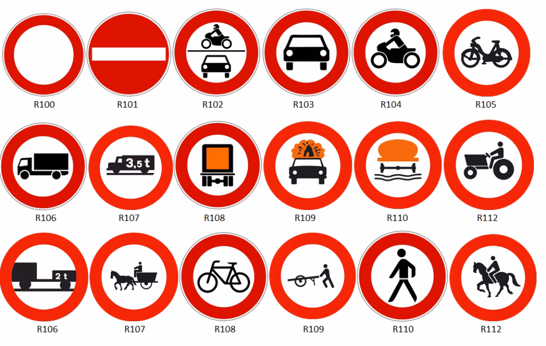 ¿Cómo son las señales que indican prohibición?