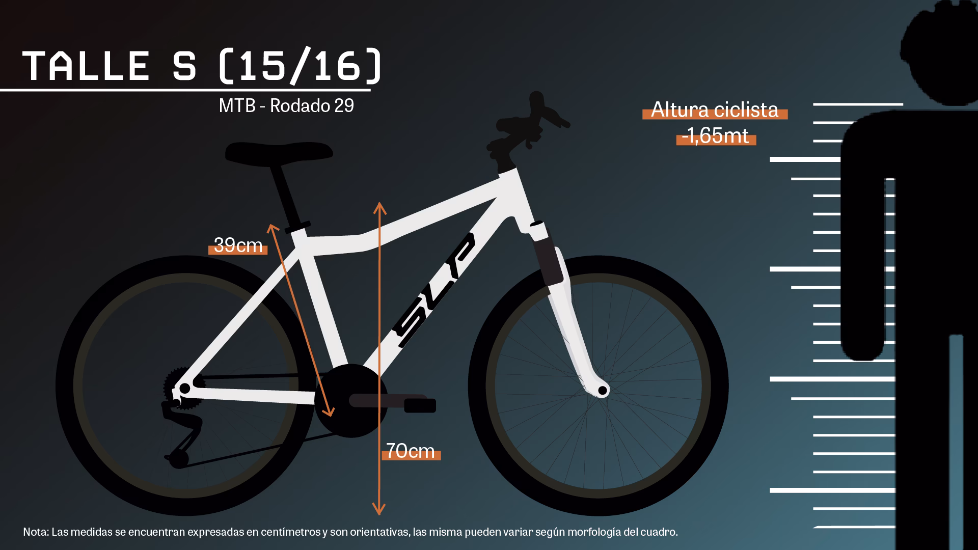 ¿Cómo puedo saber mi talla de bicicleta MTB?