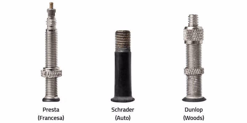 How can you tell the difference between a Schrader valve and a Presta valve?