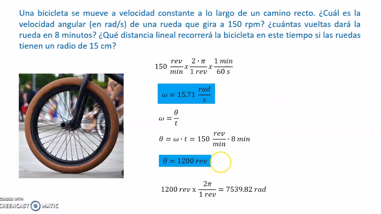 ¿Cómo calcular la velocidad angular de una rueda?
